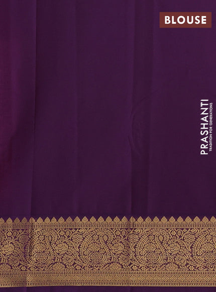 Pink & Purple Semi Kanchipuram Silk - Korvai