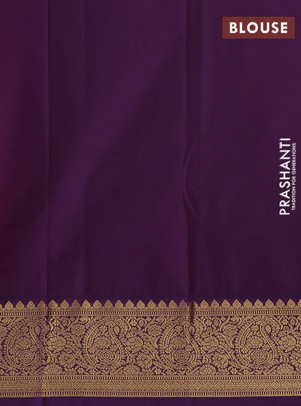 Red & Purple Semi Kanchipuram Silk - Korvai