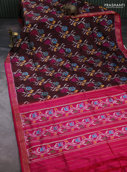 Maroon & Pink Pochampally Silk
