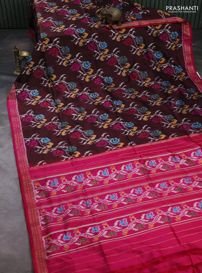 Maroon & Pink Pochampally Silk