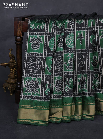 Black & Green Pochampally Silk