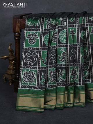 Black & Green Pochampally Silk