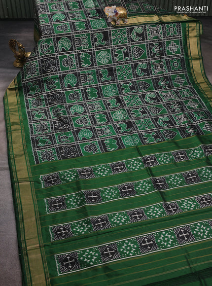 Black & Green Pochampally Silk