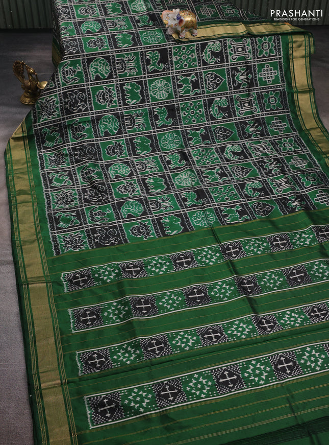 Black & Green Pochampally Silk