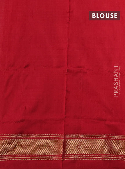 Grey & Maroon Pochampally Silk