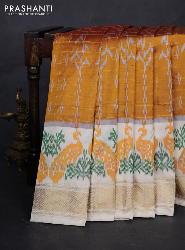 Mustard & Cream Pochampally Silk