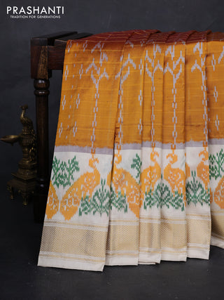 Mustard & Cream Pochampally Silk