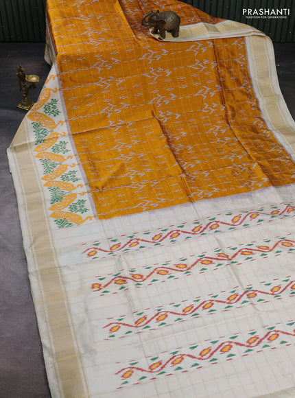 Mustard & Cream Pochampally Silk
