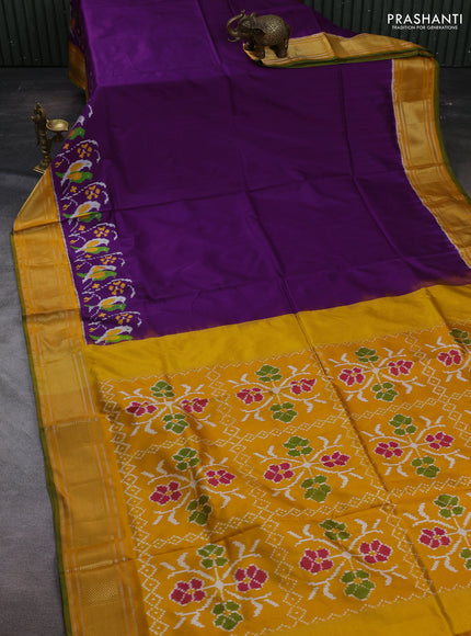 Purple & Mustard Pochampally Silk