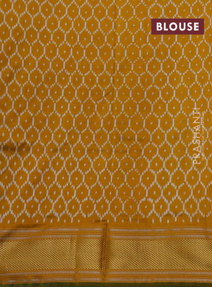 Purple & Mustard Pochampally Silk
