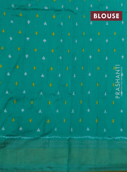 Black & Teal Green Pochampally Silk