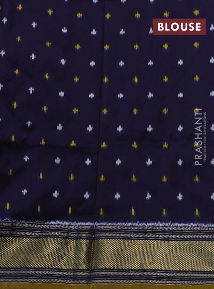 Navy Blue Pochampally Silk