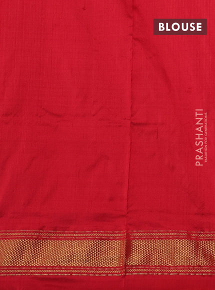 Grey & Red Pochampally Silk