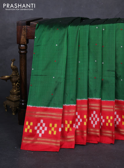 Green & Red Pochampally Silk
