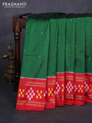 Green & Red Pochampally Silk