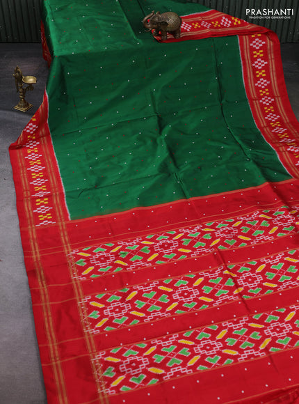Green & Red Pochampally Silk