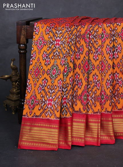 Orange & Red Pochampally Silk