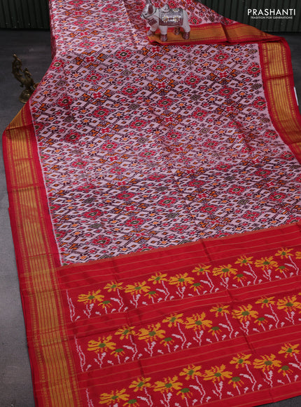 Peach & Red Pochampally Silk