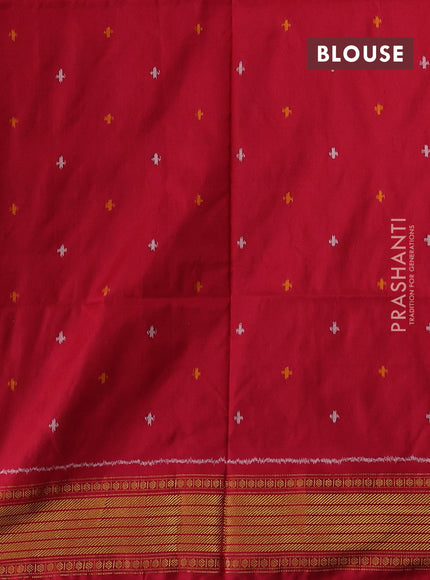 Peach & Red Pochampally Silk