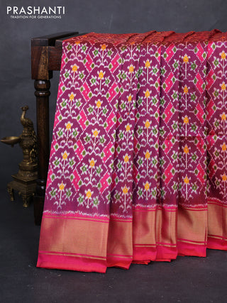 Magenta Pink & Pink Pochampally Silk