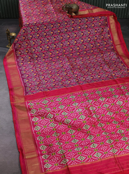 Magenta Pink & Pink Pochampally Silk
