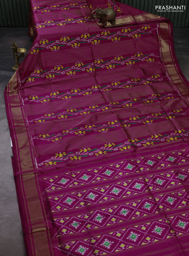 Magenta Pink Pochampally Silk