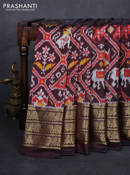 Coffee Brown Pochampally Silk
