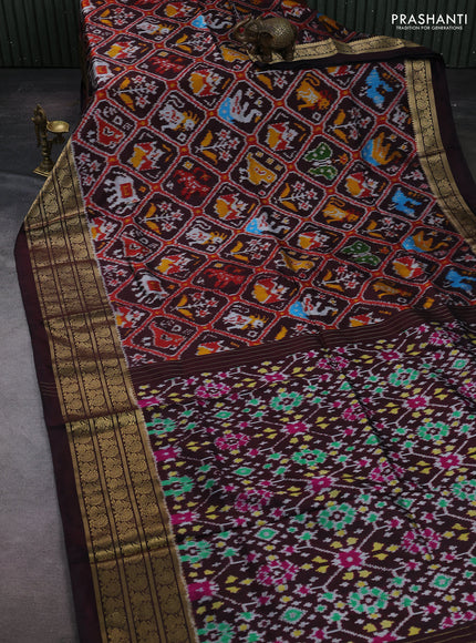Coffee Brown Pochampally Silk