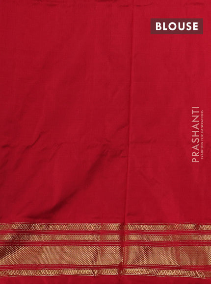 Grey & Red Pochampally Silk