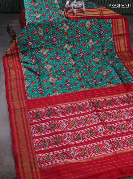 Green & Red Pochampally Silk