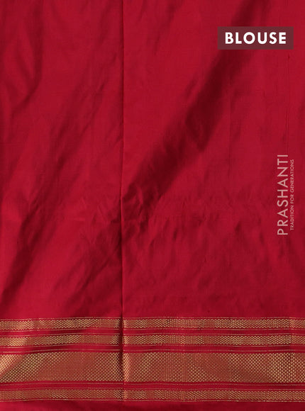 Green & Red Pochampally Silk