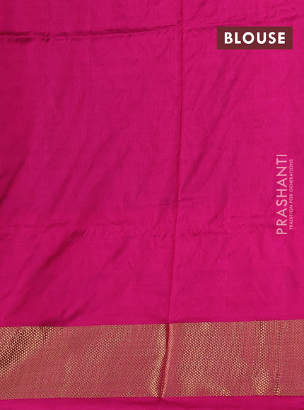 Teal Blue & Pink Pochampally Silk