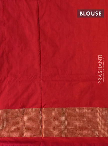 Blue & Red Pochampally Silk