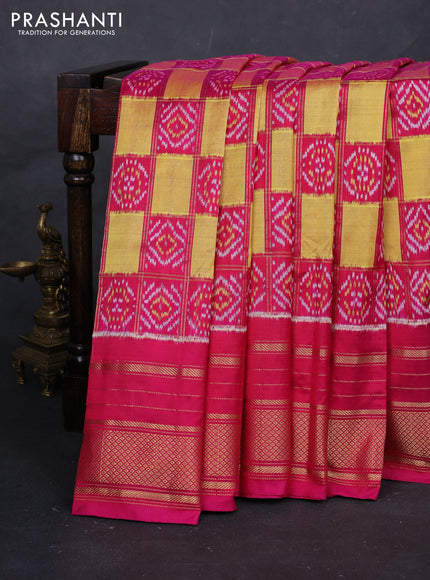 Yellow & Pink Pochampally Silk
