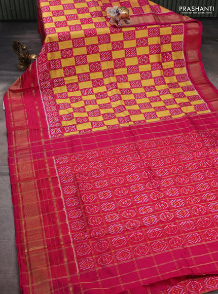 Yellow & Pink Pochampally Silk