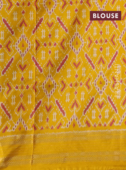 Bottle Green & Yellow Pochampally Silk