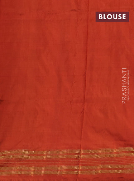 Off White & Rust Pochampally Silk