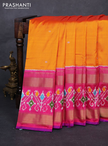 Orange & Pink Pochampally Silk