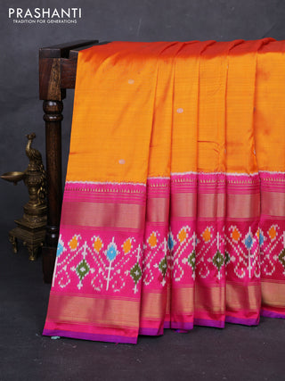 Orange & Pink Pochampally Silk