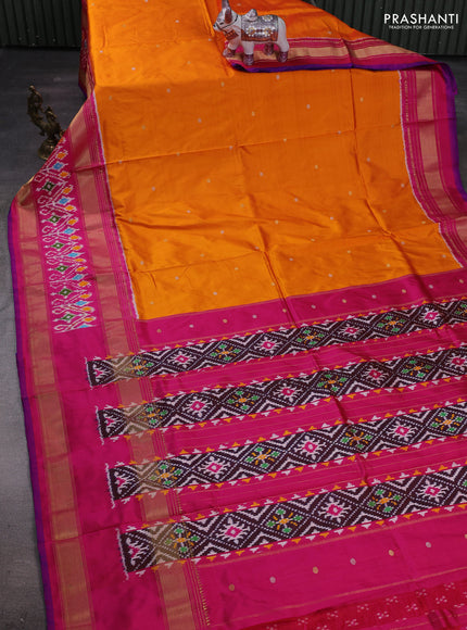 Orange & Pink Pochampally Silk