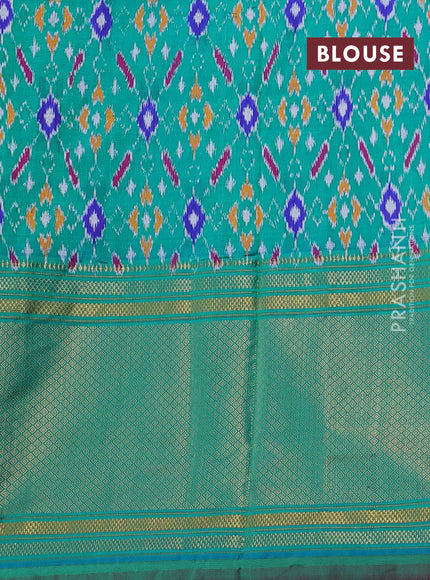 Purple & Teal Green Pochampally Silk