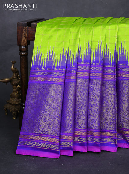 Light Green & Violet Pochampally Silk