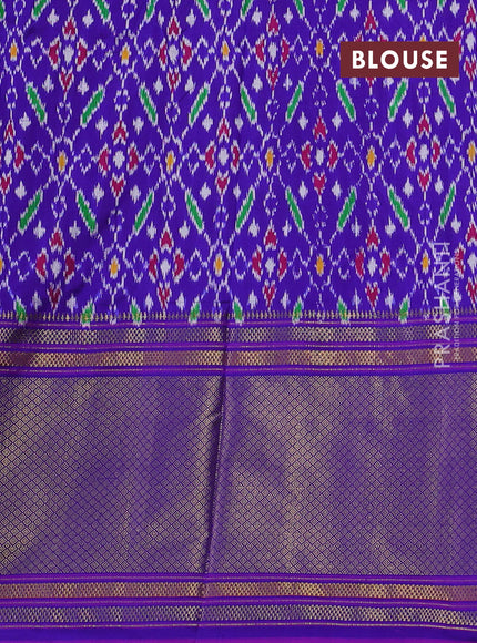 Light Green & Violet Pochampally Silk