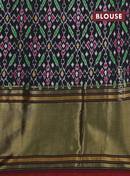Peach & Black Pochampally Silk