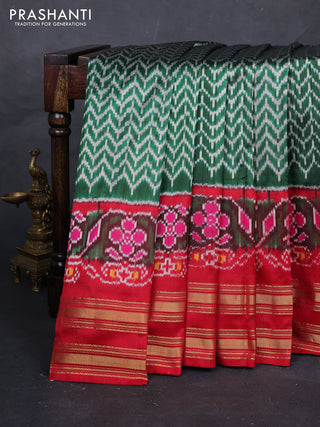 Green & Maroon Pochampally Silk