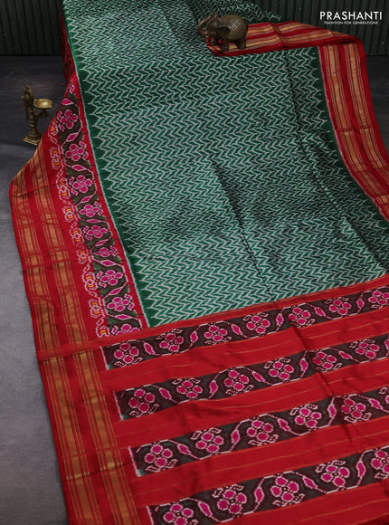 Green & Maroon Pochampally Silk