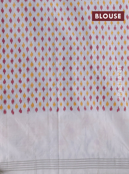 Purple & Off White Pochampally Silk
