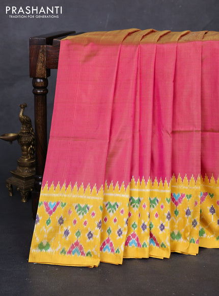 Pink & Yellow Pochampally Silk