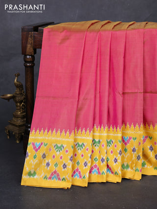 Pink & Yellow Pochampally Silk