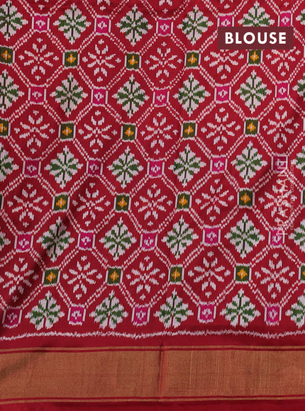 Yellow & Maroon Pochampally Silk